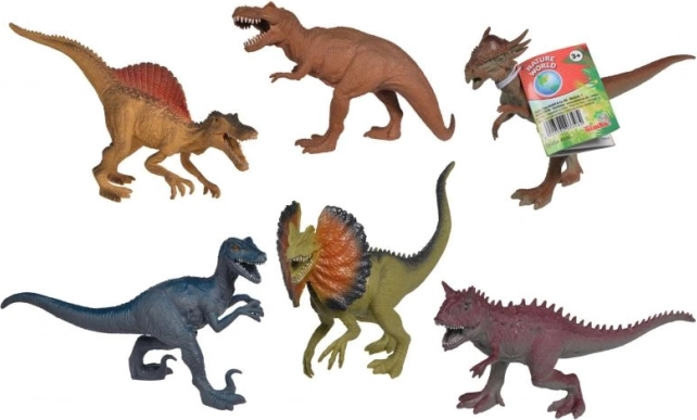 Gumový dinosaurus 17–22 cm, sada 6 druhů