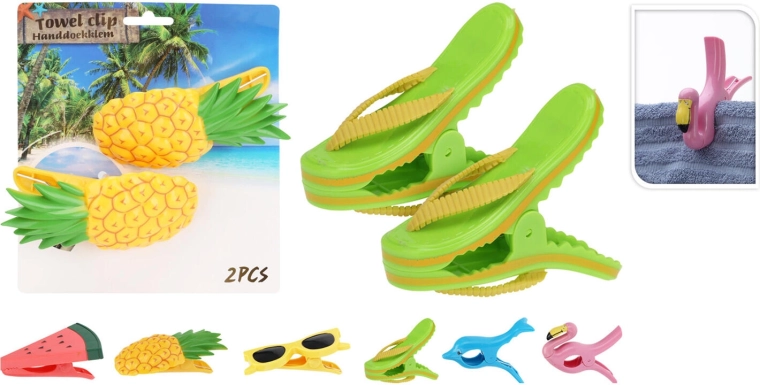 Klipy na plážovou osušku – mix dekorů (2 ks)