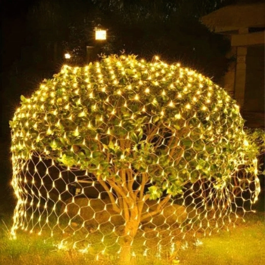 Vánoční LED světelná síť teplá bílá 2 × 2 m, 144 LED, 8 režimů
