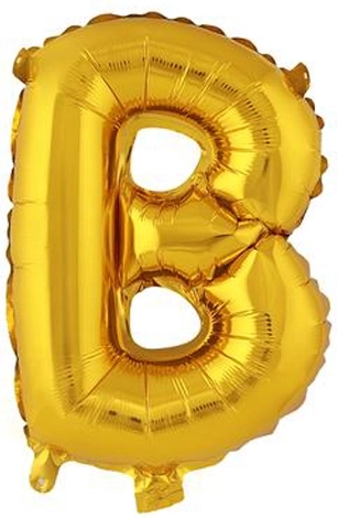 Fóliový balónek písmeno B 30 cm zlatý