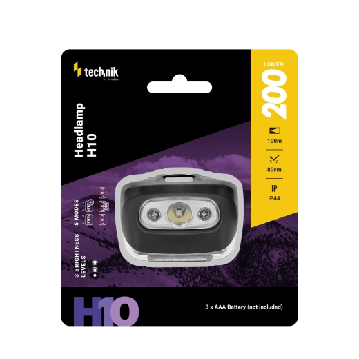 Technik čelovka MT-H10 s bílým a červeným LED světlem, 200 lm