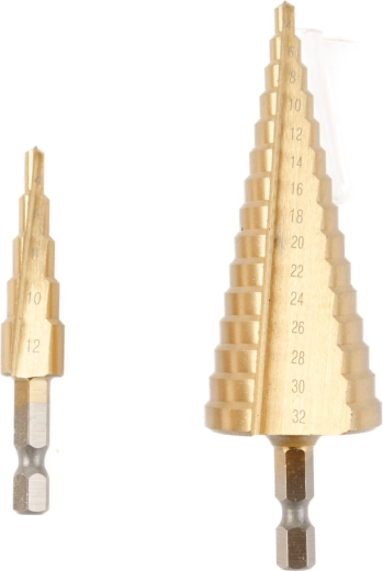 Sada stupňovitých vrtáků na kov 4–32 mm, 2 kusy