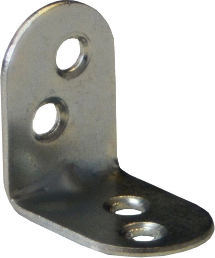 Montážní úhelník s prolisem 25 × 18 × 1,5 mm, pozinkovaný, bílý (15 ks)
