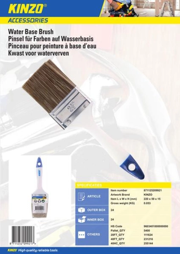 Plochý štětec Kinzo 60 mm