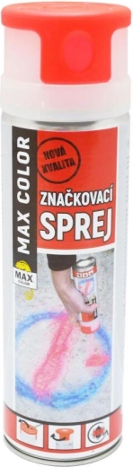 Fluorescenční značkovací sprej MAX COLOR 500 ml – Svítivě červená