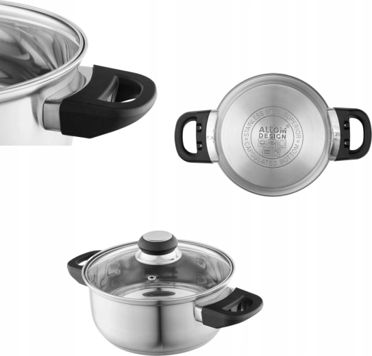Altom Design Emilio nerezový hrnec 1,9 l s poklicí 18 cm