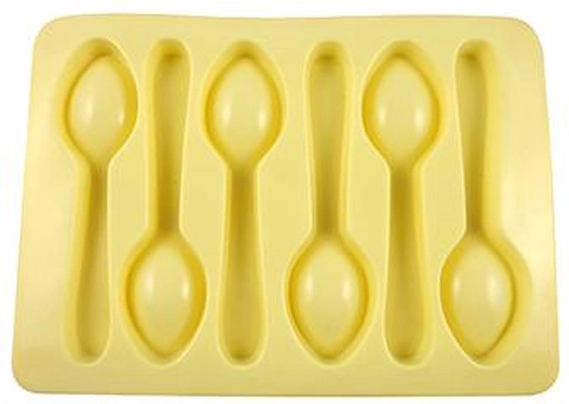 Silikonová forma na led a čokoládu ve tvaru lžiček, krémová