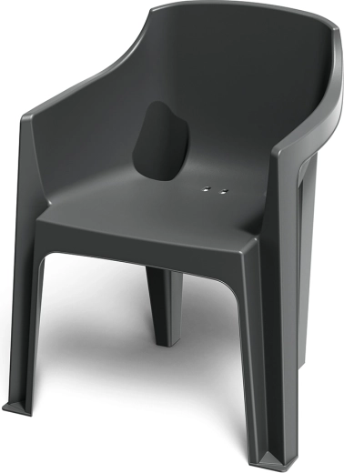 Zahradní židle s područkami Turino – uhelná