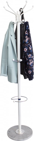 Volně stojící věšák na oblečení s držákem na deštníky, mramorová základna ModernHome