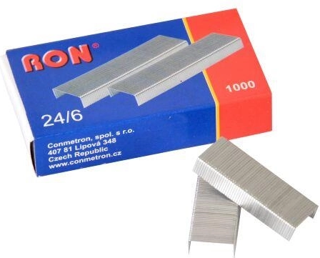 Kancelářské sponky 24/6, pozinkovaný drát (1000 ks)