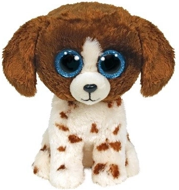 Plyšák Ty Beanie Boos pes Muddles, hnědo-bílý, 15 cm