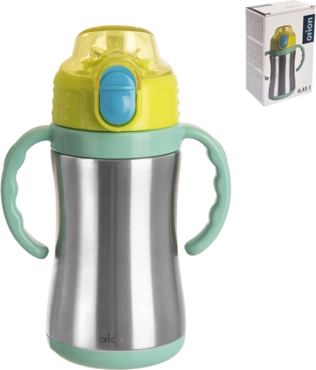 Nerezová termoska s brčkem 330 ml, zelená