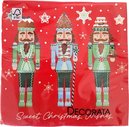 Vánoční papírové ubrousky 3vrstvé 33 × 33 cm