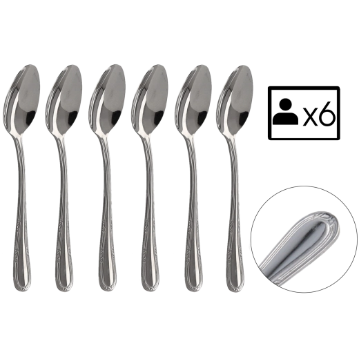 Sada 6 čajových lžiček Natalia z nerezové oceli