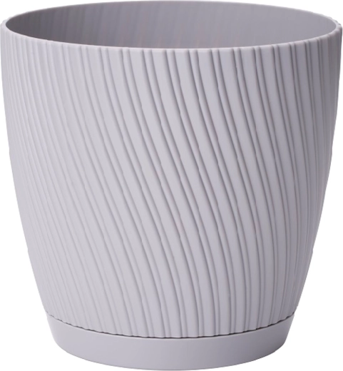 Květináč Mika Eco Recycled s podmiskou, průměr 19 cm, platina