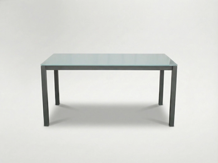 Zahradní stůl se skleněnou deskou, šedý 150 × 80 × 74 cm