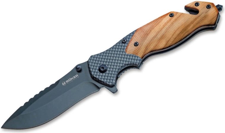 Magnum Blomkvist Olive záchranářský zavírací nůž s olivovým dřevem 8,5 cm