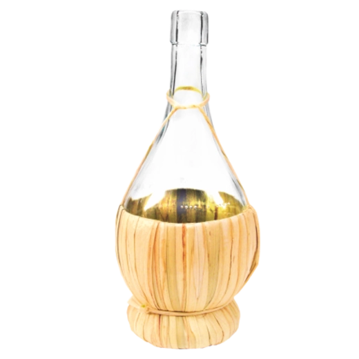 Skleněná butla Fiasco 2 l ve slaměném košíku Chomik