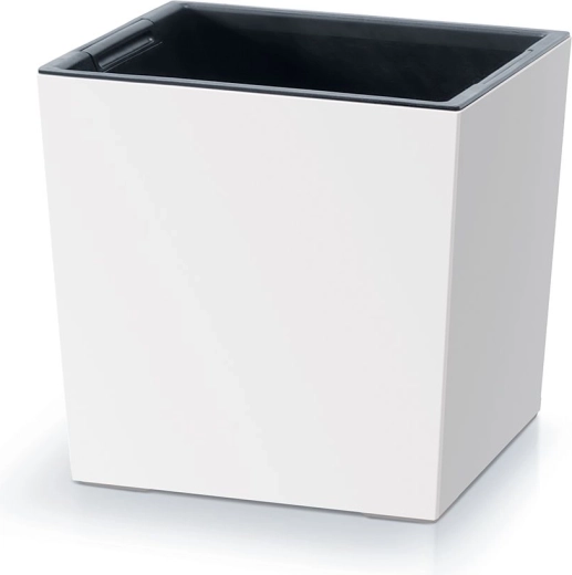 Květináč Urbi Square Low s vložkou 30 cm – bílý