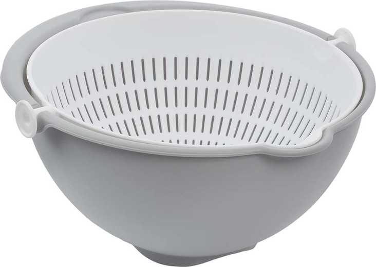 Cedník na salát 2v1, severská šedá, 25 × 25 × 12 cm