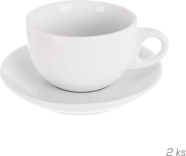 Porcelánový jumbo hrnek s podšálkem Mona, 2 ks