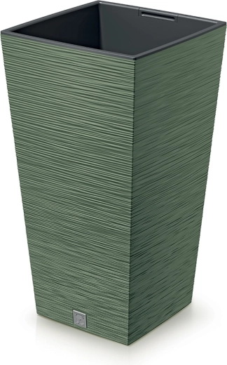 Květináč Furu Square 24 cm zemitě zelený s vložkou