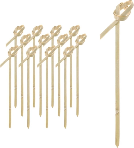 Bambusové párty napichovátka s uzlem 9 cm, 50 ks