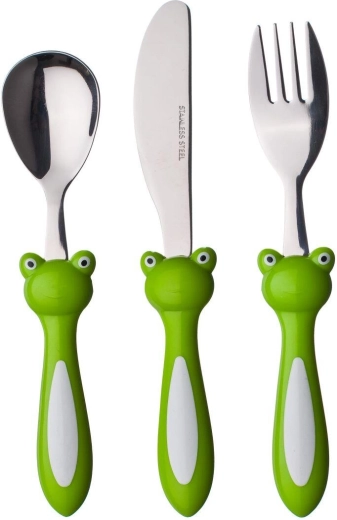 Dětský příbor FROG, 3dílná sada s plastovou rukojetí