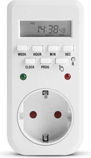 Digitální spínací hodiny s LCD displejem a LED kontrolkami