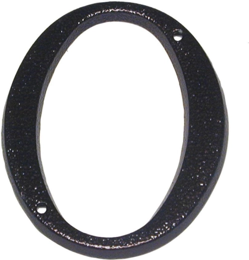 Domovní číslo 0 hnědé, zinková slitina, výška 117 mm