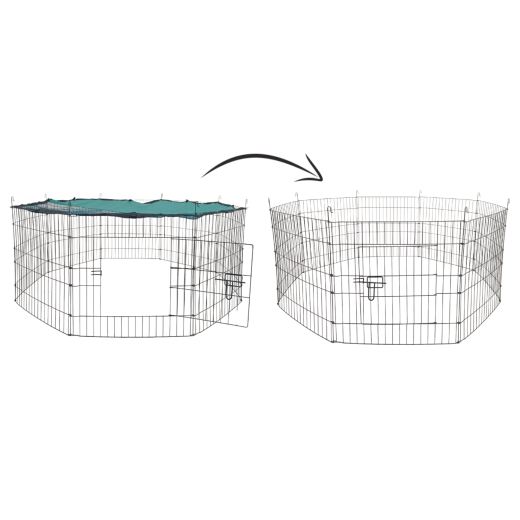 Venkovní ohrádka pro zvířata se stínící sítí, 8 panelů 56 × 57 cm