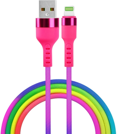 Setty USB–Lightning kabel 1,2 m 2,1 A duhový