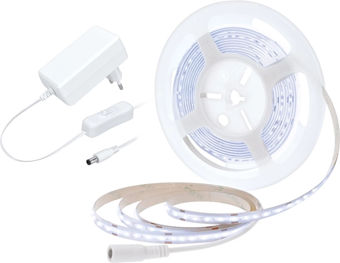 Solight LED COB pásek s adaptérem a vypínačem 5 m 8 W/m studená bílá