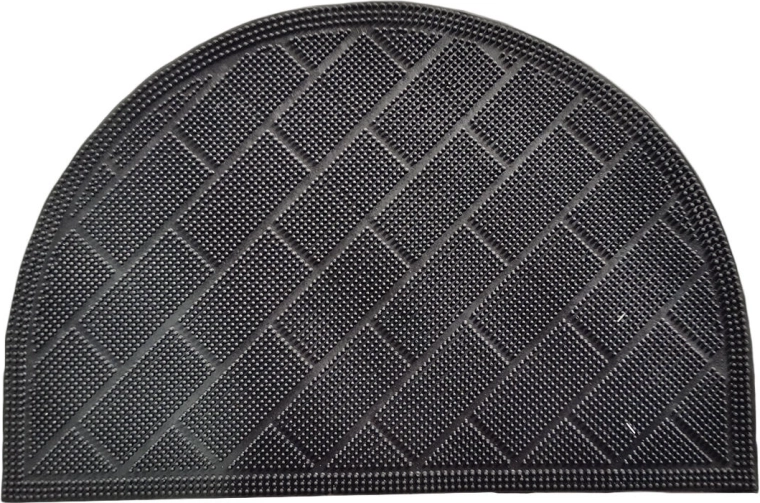 Gumová půlkruhová rohož 40 × 60 cm černá