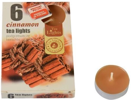 Vonné čajové svíčky skořice, 6 ks