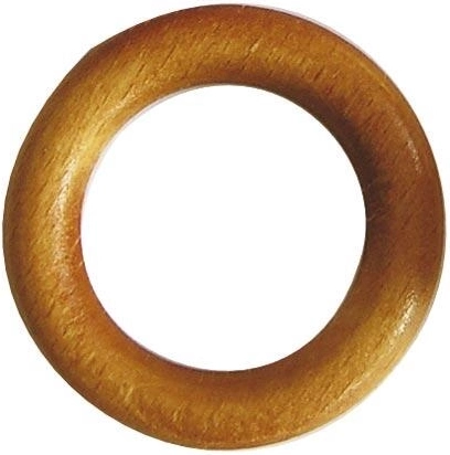 Dřevěné kruhy na záclonové tyče, světlé (10 ks)