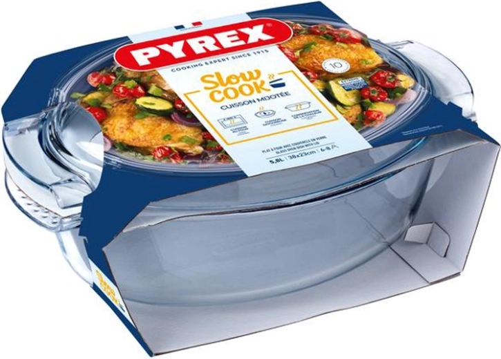 Oválný pekáč s víkem PYREX 5,8 l – skleněný