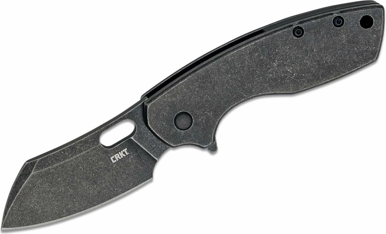 CRKT Pilar Large Black kapesní nůž 6,8 cm, Black Stonewash, celokovový