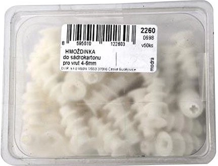Plastová hmoždinka do sádrokartonu, 50 ks