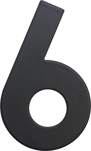 Domovní číslo 6, 75 mm, nerez, matná černá