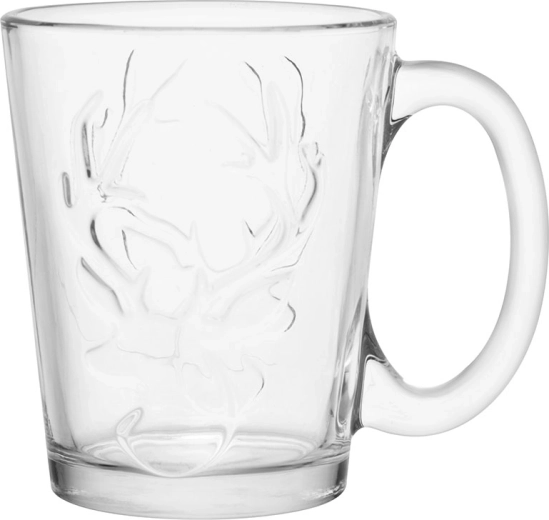 Altom Design Leon skleněný hrnek 300 ml s reliéfem soba