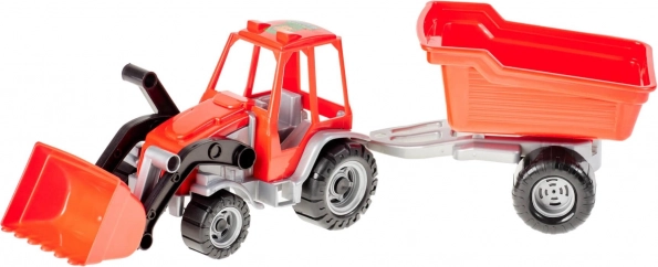 Dětský traktor s nakladačem a vlečkou
