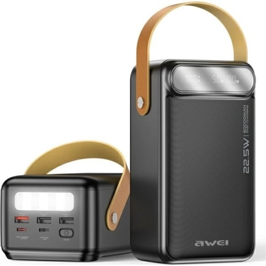 AWEI powerbanka 60 000 mAh 22,5 W černá