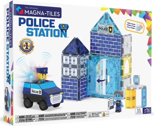 Magna-Tiles magnetická stavebnice policejní stanice (35 dílků)