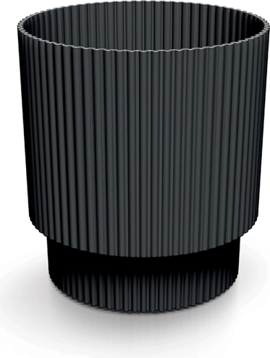 Květináč s rýhováním MILLY 14,6 cm – uhelná