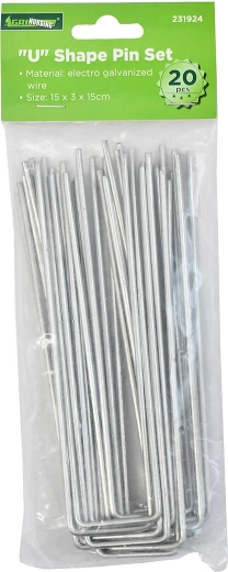 U kotva pro agrotextilii 15 × 3 × 15 cm pozink (20 ks)