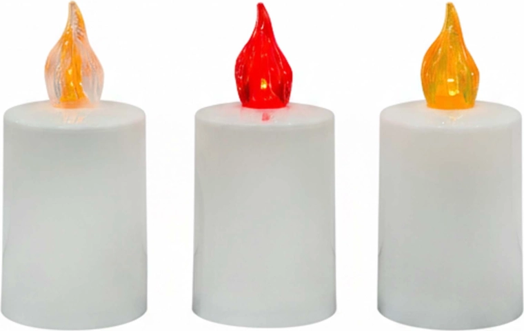 Hřbitovní LED svíčka s teplým bílým světlem - 1 kus
