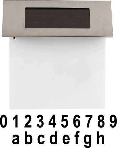 Solární LED osvětlení čísla domu z nerezové oceli