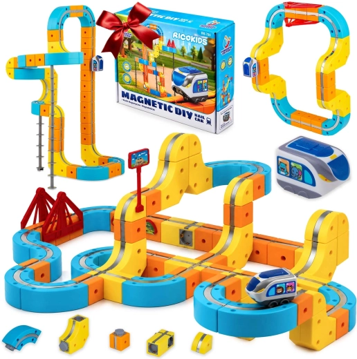 Magnetická elektrická vláčkodráha Ricokids se 134 díly