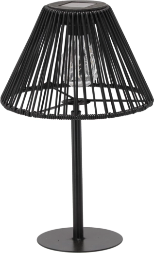 Solární stolní lampa z kovu, černá, 33 cm LED